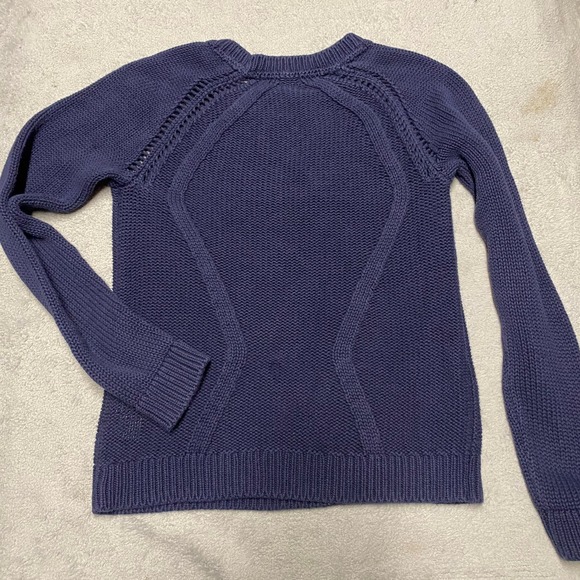 Lilly Pulitzer Sweater Medium Blue Cable Knit Crewneck Preppy Cotton - Picture 3 of 7